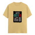 Female Classic Crew T-Shirt | Regular Fit | 180 GSM Bio-Washed Cotton Blend | Pre-Shrunk, Double-Stitched | Women | Personalized | Typography | Resilience | Everyday | Empowering | Never Stop Rising - front - Beige - mockup 1