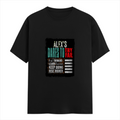 Female Classic Crew T-Shirt | Regular Fit | 180 GSM Bio-Washed Cotton Blend | Pre-Shrunk, Double-Stitched | Women | Personalized | Typography | Resilience | Everyday | Empowering | Never Stop Rising - front - Black - mockup 1