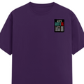 Female Classic Crew T-Shirt | Regular Fit | 180 GSM Bio-Washed Cotton Blend | Pre-Shrunk, Double-Stitched | Women | Personalized | Typography | Resilience | Everyday | Empowering | Never Stop Rising - left pocket - Purple - mockup 3