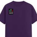 Female Classic Crew T-Shirt | Regular Fit | 180 GSM Bio-Washed Cotton Blend | Pre-Shrunk, Double-Stitched | Women | Personalized | Typography | Resilience | Everyday | Empowering | Never Stop Rising - right pocket - Purple - mockup 4