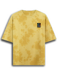 Tie Dye Oversized T-Shirt | Relaxed Fit | 90% Cotton, 10% Polyester | Handcrafted Unique Style | Unisex | Personalized | Typography | Resilience | Everyday | Empowering | Never Stop Rising - left pocket - mockup 3