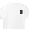 Unisex Jersey T-Shirt | Adults Unisex Fit | Polyester Honeycomb Mesh | Breathable, Quick-Dry | Personalized | Typography | Resilience | Everyday | Empowering | Never Stop Rising - left pocket - mockup 3