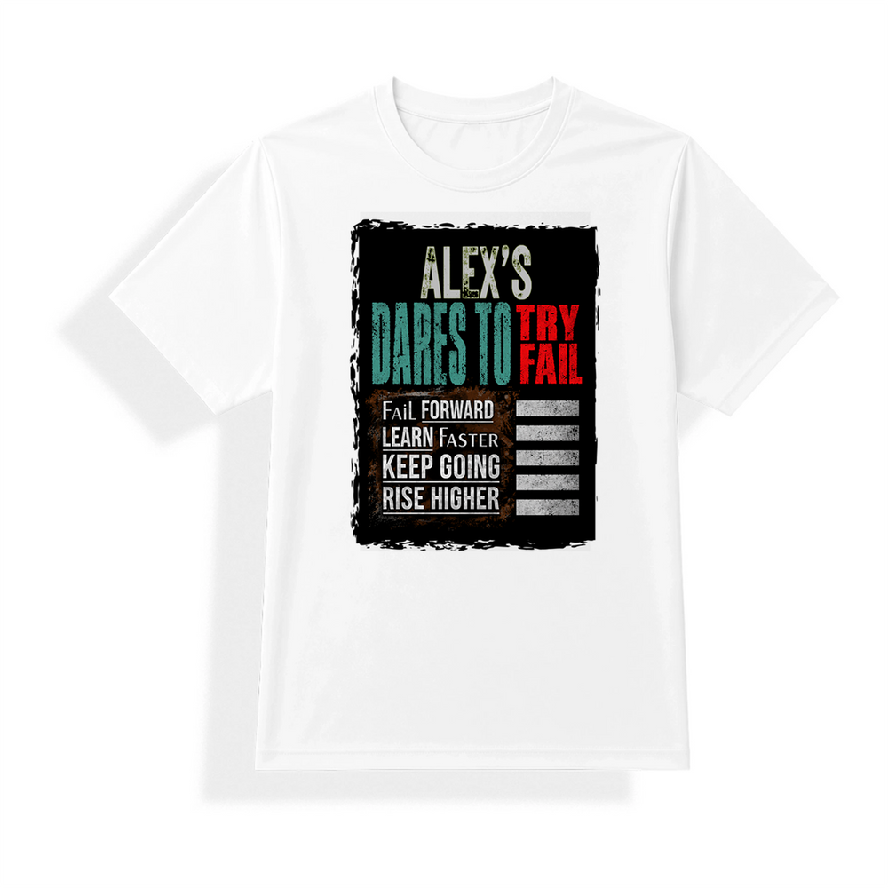 Unisex Dry Fit T-Shirt | Regular Fit | Micro Polyester | Quick-Dry | Wrinkle Resistant | Unisex | Personalized | Typography | Resilience | Everyday | Empowering | Never Stop Rising - front - mockup 1