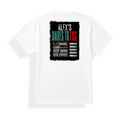 Unisex Dry Fit T-Shirt | Regular Fit | Micro Polyester | Quick-Dry | Wrinkle Resistant | Unisex | Personalized | Typography | Resilience | Everyday | Empowering | Never Stop Rising - back - mockup 2