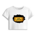 Female Baby Tee | Cropped Fit | Cotton Spandex Blend | Stretchy & Breathable | Women | Personalized | Typography | Pop Culture | Everyday | Humorous - front - White - mockup 1