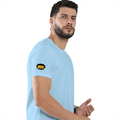 Cotton Stretch T-Shirt | Unisex Fit | 95% Cotton 5% Spandex | Breathable Flexible Durable | Adults | Personalized | Typography | Pop Culture | Everyday | Humorous - right sleeve - Baby Blue - mockup 6