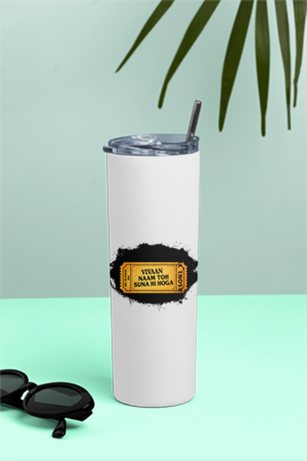 Tumbler Bottle | 20oz Capacity | Stainless Steel | Double-Wall Insulated, Splash-Proof Lid, Metal Straw | Everyday Use | Personalized | Typography | Pop Culture | Everyday | Humorous - front - White - mockup 1