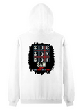Pullover Hoodie | Unisex Regular Fit | Cotton Blend Tri-Layer | All-Season Comfort, Ribbed Cuffs | Adults | Personalized | Typography | Attitude | Rebellion | Everyday | Assertive | Unbothered By Everything - back - White - mockup 2