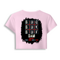 Female Baby Tee | Cropped Fit | Cotton Spandex Blend | Stretchy & Breathable | Women | Personalized | Typography | Attitude | Rebellion | Everyday | Assertive | Unbothered By Everything - back - Light Baby Pink - mockup 2