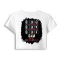 Female Baby Tee | Cropped Fit | Cotton Spandex Blend | Stretchy & Breathable | Women | Personalized | Typography | Attitude | Rebellion | Everyday | Assertive | Unbothered By Everything - back - White - mockup 2