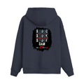 Oversized Hoodie | Relaxed Fit Unisex | 400 GSM Cotton Blend | Pre-Shrunk Warmth & Comfort | Adults | Personalized | Typography | Attitude | Rebellion | Everyday | Assertive | Unbothered By Everything - back - Navy Blue - mockup 2