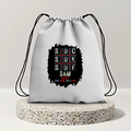 Drawstring Bag | 280 GSM | Durable Cotton | Secure Closure | Unisex | Personalized | Typography | Attitude | Rebellion | Everyday | Assertive | Unbothered By Everything - front - mockup 1