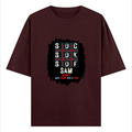 Oversized Classic T-Shirt | Unisex Relaxed Fit | 100% Super-Combed Cotton | Pre-Shrunk, Double-Stitched | Adults | Personalized | Typography | Attitude | Rebellion | Everyday | Assertive | Unbothered By Everything - front - Maroon - mockup 1