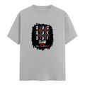 Male Classic Crew T-Shirt | Men's Regular Fit | 180 GSM Bio-Washed Cotton | Pre-Shrunk, Double-Stitched | Personalized | Typography | Attitude | Rebellion | Everyday | Assertive | Unbothered By Everything - front - Grey Melange - mockup 1