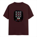 Male Classic Crew T-Shirt | Men's Regular Fit | 180 GSM Bio-Washed Cotton | Pre-Shrunk, Double-Stitched | Personalized | Typography | Attitude | Rebellion | Everyday | Assertive | Unbothered By Everything - front - Maroon - mockup 1
