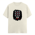Male Classic Crew T-Shirt | Men's Regular Fit | 180 GSM Bio-Washed Cotton | Pre-Shrunk, Double-Stitched | Personalized | Typography | Attitude | Rebellion | Everyday | Assertive | Unbothered By Everything - front - Off White - mockup 1