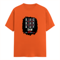 Male Classic Crew T-Shirt | Men's Regular Fit | 180 GSM Bio-Washed Cotton | Pre-Shrunk, Double-Stitched | Personalized | Typography | Attitude | Rebellion | Everyday | Assertive | Unbothered By Everything - front - Orange - mockup 1
