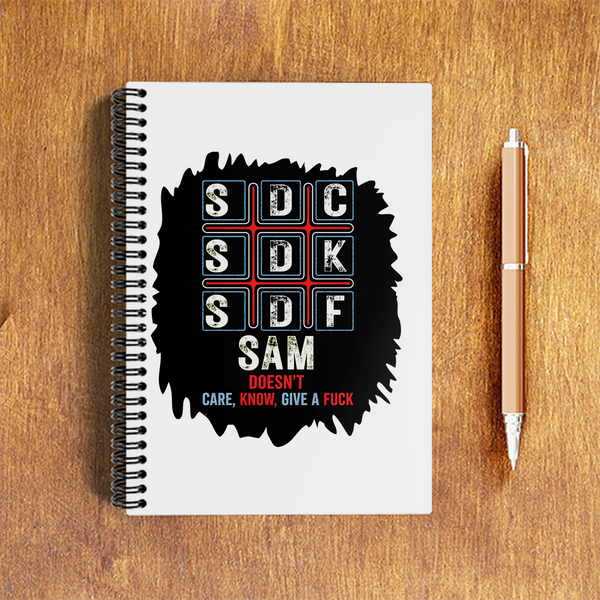 A5 Notepad | 120 Pages, Ruled/Unruled | 70 GSM Natural Shade Paper, 300 GSM Cover | Wire Bound | Everyday Use | Personalized | Typography | Attitude | Rebellion | Everyday | Assertive | Unbothered By Everything - front - White - mockup 1