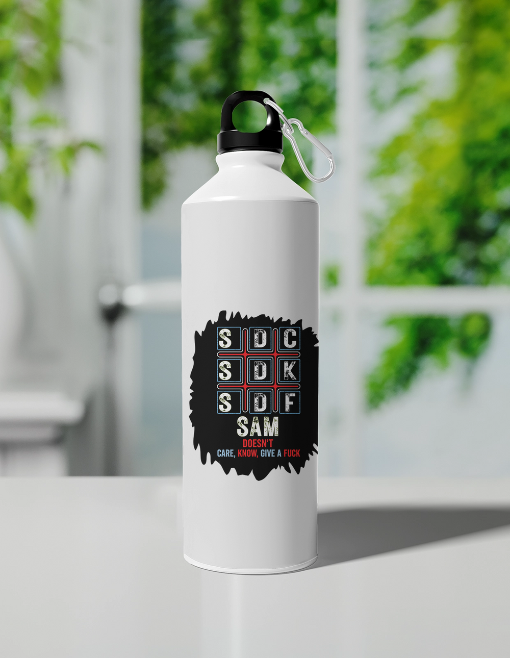 Sipper Bottle | 750 ml Unisex | Aluminum | Clip Cap | Fade-Proof | Personalized | Typography | Attitude | Rebellion | Everyday | Assertive | Unbothered By Everything - front - White - mockup 1