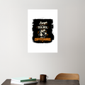 Acrylic Poster | Glossy 3mm Acrylic | Stick-On Wall Decor | Frameless | Unisex | Personalized | Typography | Coffee | Dinosaurs | Everyday | Amusing | The Caffeinated Dinosaur - front_5 - A3 Poster - White - mockup 5