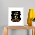 Framed Poster | Multiple Sizes & Colors | 300 GSM Art Paper, 1-inch Laminated Frame | Fade-Proof, Ready to Hang | Unisex | Personalized | Typography | Coffee | Dinosaurs | Everyday | Amusing | The Caffeinated Dinosaur - front_8x10In - 8x10In - mockup 2