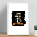 Framed Poster | Multiple Sizes & Colors | 300 GSM Art Paper, 1-inch Laminated Frame | Fade-Proof, Ready to Hang | Unisex | Personalized | Typography | Coffee | Dinosaurs | Everyday | Amusing | The Caffeinated Dinosaur - front_12x18In - 12x18In - mockup 7