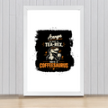 Framed Poster | Multiple Sizes & Colors | 300 GSM Art Paper, 1-inch Laminated Frame | Fade-Proof, Ready to Hang | Unisex | Personalized | Typography | Coffee | Dinosaurs | Everyday | Amusing | The Caffeinated Dinosaur - front_16x24In - 16x24In - mockup 10
