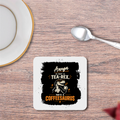 Coasters | 3mm MDF Board | Super Glossy Finish, Durable | Unisex | Personalized | Typography | Coffee | Dinosaurs | Everyday | Amusing | The Caffeinated Dinosaur - front_2 - White - mockup 2