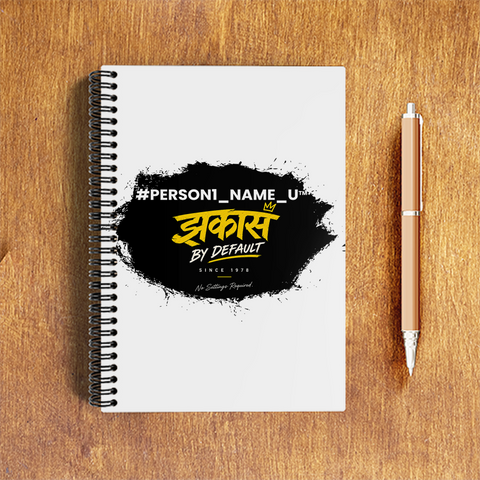 A5 Notepad | 120 Pages, Ruled/Unruled | 70 GSM Natural Shade Paper, 300 GSM Cover | Wire Bound | Everyday Use | Personalized | Typography | Identity | Self-confidence | Everyday | Confident - front - White - mockup 1