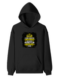 Pullover Hoodie | Unisex Regular Fit | Cotton Blend Tri-Layer | All-Season Comfort, Ribbed Cuffs | Adults | Personalized | Typography | Learning From Mistakes | Everyday | Empowering | Never Regret, Never Repeat - front - Black - mockup 1