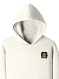 Pullover Hoodie | Unisex Regular Fit | Cotton Blend Tri-Layer | All-Season Comfort, Ribbed Cuffs | Adults | Personalized | Typography | Learning From Mistakes | Everyday | Empowering | Never Regret, Never Repeat - left pocket - Off White - mockup 3