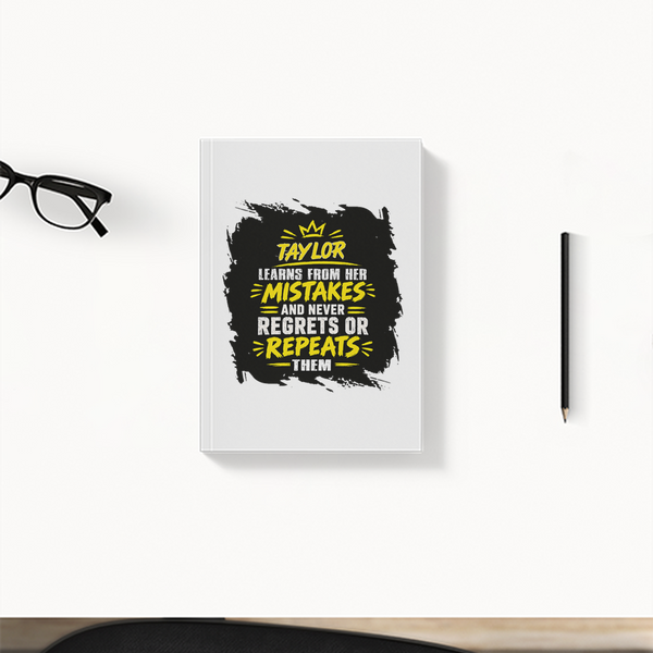 Daily Planner | 3-Month Undated | Soft-Bound | 204 Pages, Dotted Notes | Unisex Adult | Personalized | Typography | Learning From Mistakes | Everyday | Empowering | Never Regret, Never Repeat