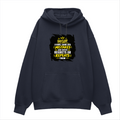 Oversized Hoodie | Relaxed Fit Unisex | 400 GSM Cotton Blend | Pre-Shrunk Warmth & Comfort | Adults | Personalized | Typography | Learning From Mistakes | Everyday | Empowering | Never Regret, Never Repeat - front - Navy Blue - mockup 1