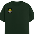 Male Classic Crew T-Shirt | Men's Regular Fit | 180 GSM Bio-Washed Cotton | Pre-Shrunk, Double-Stitched | Personalized | Typography | Learning From Mistakes | Everyday | Empowering | Never Regret, Never Repeat - right pocket - Bottle Green - mockup 4