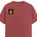 Male Classic Crew T-Shirt | Men's Regular Fit | 180 GSM Bio-Washed Cotton | Pre-Shrunk, Double-Stitched | Personalized | Typography | Learning From Mistakes | Everyday | Empowering | Never Regret, Never Repeat - right pocket - Coral - mockup 4