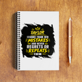 A5 Notepad | 120 Pages, Ruled/Unruled | 70 GSM Natural Shade Paper, 300 GSM Cover | Wire Bound | Everyday Use | Personalized | Typography | Learning From Mistakes | Everyday | Empowering | Never Regret, Never Repeat - front - White - mockup 1