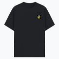 Basic T-Shirt | Unisex Fit XS-2XL | 180 GSM Poly-Cotton Blend | Soft Finish, Durable | Adults | Personalized | Typography | Learning From Mistakes | Everyday | Empowering | Never Regret, Never Repeat - left pocket - Black melange - mockup 3