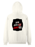 Pullover Hoodie | Unisex Regular Fit | Cotton Blend Tri-Layer | All-Season Comfort, Ribbed Cuffs | Adults | Personalized | Typography | Humor | Casual | Playful | Hate Less, Love More - back - Off White - mockup 2