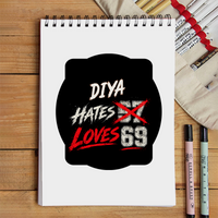 Sketchbook | A5 Size | 140 GSM Paper | Spiral Bound | Unisex | Personalized | Typography | Humor | Casual | Playful | Hate Less, Love More