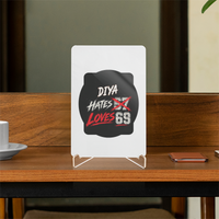 Acrylic Display Stand | 4x6 Inch | Clear Acrylic | Tabletop Display | Unisex | Personalized | Typography | Humor | Casual | Playful | Hate Less, Love More