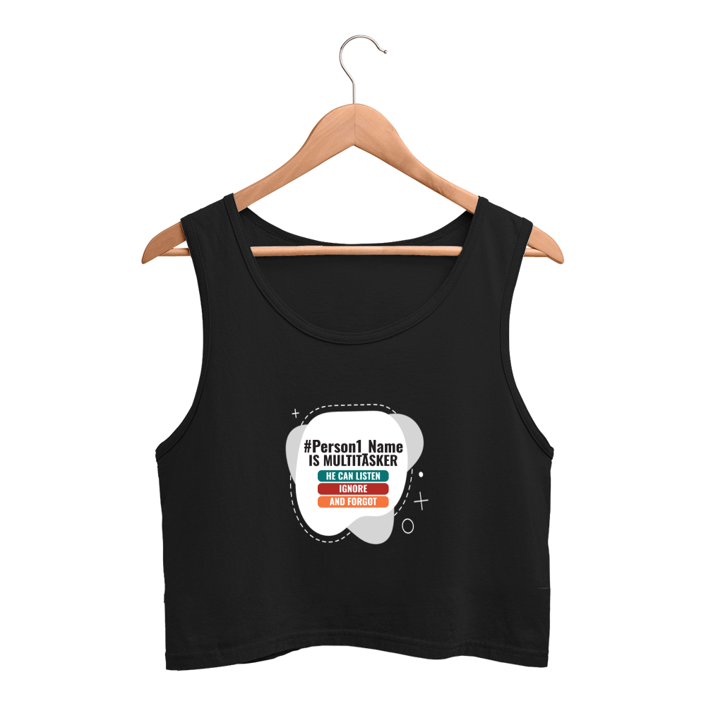 Personalized Graphic T-Shirt with Custom Name - Female Crop Tank Dtg T-Shirt