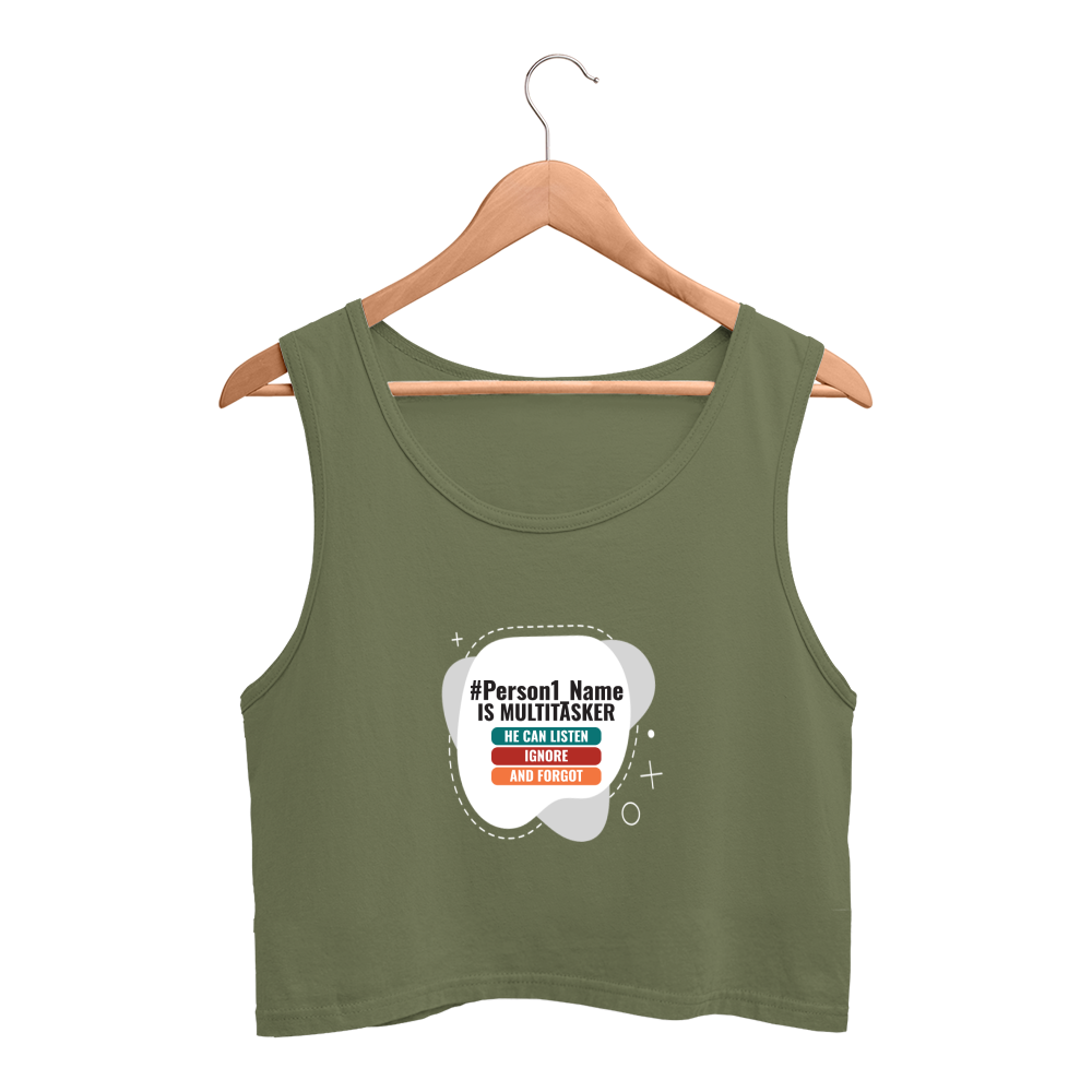 Personalized Graphic T-Shirt with Custom Name - Female Crop Tank Dtg T-Shirt