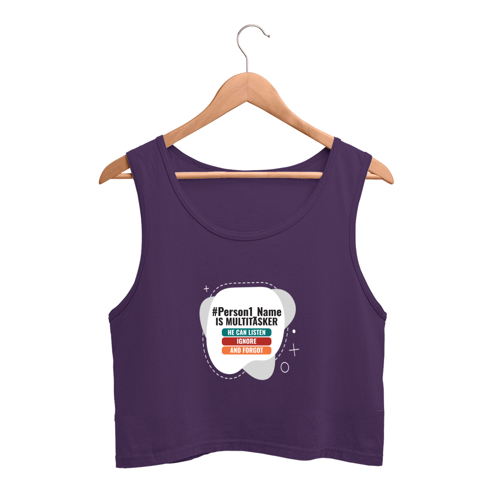 Personalized Graphic T-Shirt with Custom Name - Female Crop Tank Dtg T-Shirt
