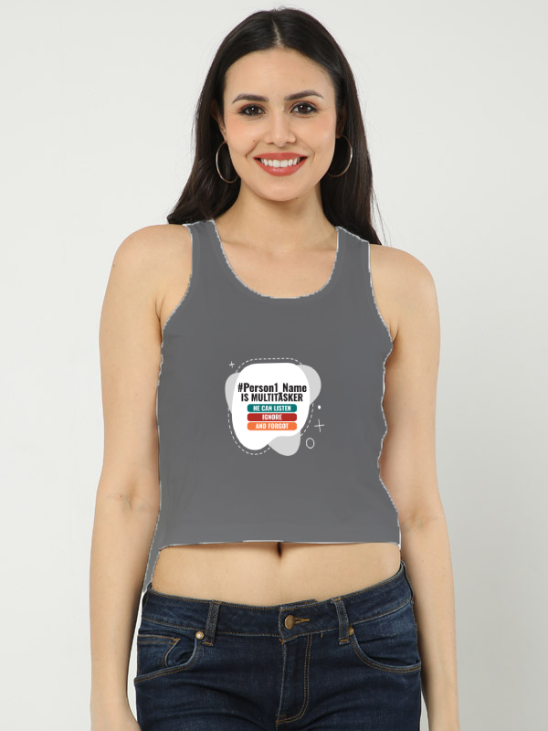 Personalized Graphic T-Shirt with Custom Name - Female Crop Tank Dtg T-Shirt