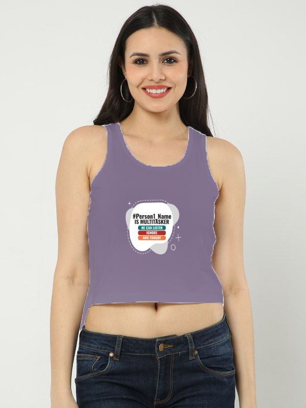 Personalized Graphic T-Shirt with Custom Name - Female Crop Tank Dtg T-Shirt