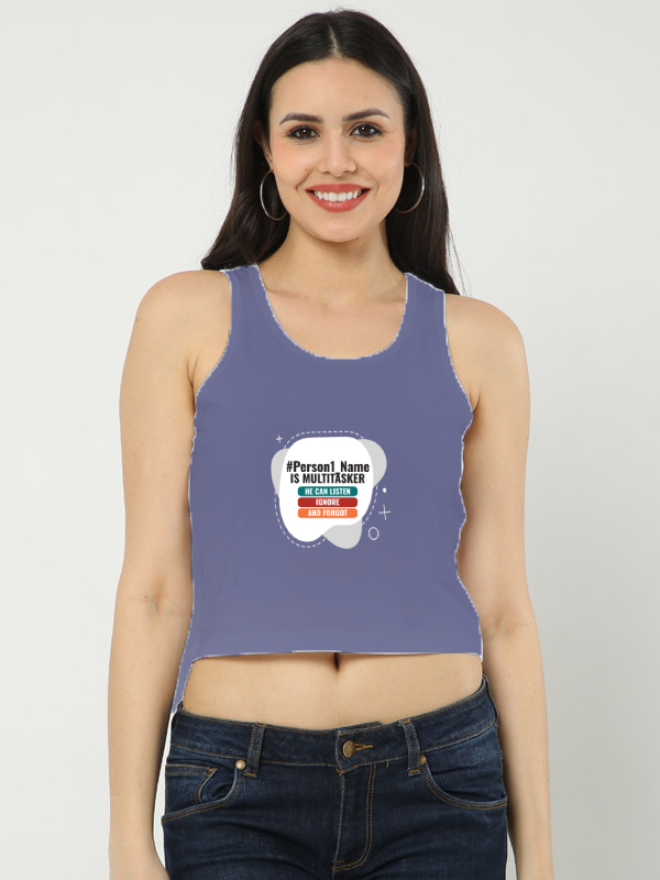 Personalized Graphic T-Shirt with Custom Name - Female Crop Tank Dtg T-Shirt