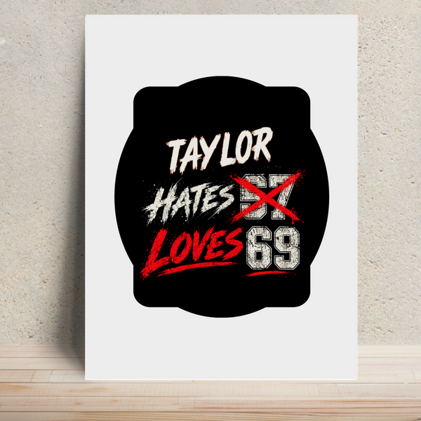 Metal Posters | 8x11.7 & 11.7x15.7 Inches | 1mm Thick Metal | Magnetic Mount | Waterproof | Glossy Finish | Home Decor | Personalized | Typography | Humor | Casual | Playful | Hate Less, Love More