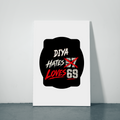 Metal Posters | 8x11.7 & 11.7x15.7 Inches | 1mm Thick Metal | Magnetic Mount | Waterproof | Glossy Finish | Home Decor | Personalized | Typography | Humor | Casual | Playful | Hate Less, Love More - front_2 - White - mockup 2