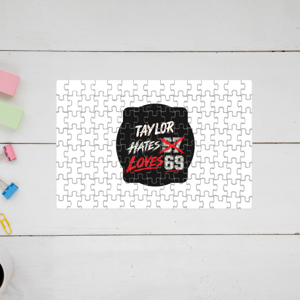 Jigsaw Puzzle | 120 Pieces A4 Size | Recycled Paper Semi-Glossy Finish | Fade-Proof Engaging Entertainment | Unisex | Personalized | Typography | Humor | Casual | Playful | Hate Less, Love More