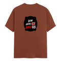 Male Classic Crew T-Shirt | Men's Regular Fit | 180 GSM Bio-Washed Cotton | Pre-Shrunk, Double-Stitched | Personalized | Typography | Humor | Casual | Playful | Hate Less, Love More - back - Copper - mockup 2